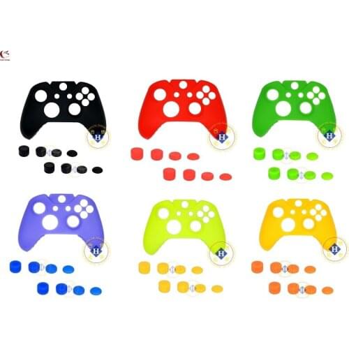 HOTHINK 9PCS/LOT Silicone Rubber Soft Skin Gel Cover Case Joystick Cap Button cover For XBOX ONE Controller GAMEPAD