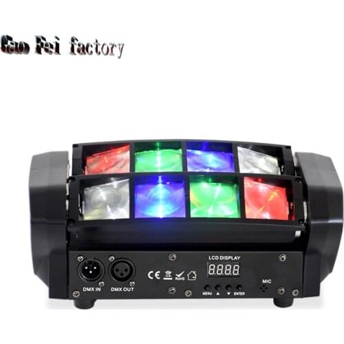 Dj Disco Lights Moving Head Lyre Beam RGBW 8X6W Mobile Dmx512 Led Stage Mini Spider Light