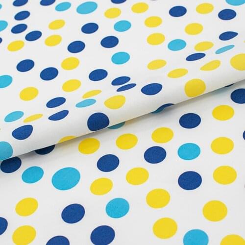 Cyan Yellow And Deep Blue Digital Pure Cotton Fabric For Dress Tissus Au MÈTre Telas Por Metro Ткань Для Шитья DIY Vestido Coton