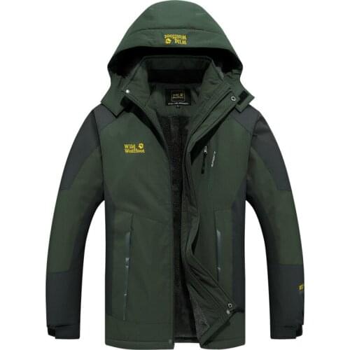 Winter Outdoor Jacket Large Size Mens Outdoor Fishing Clothing Windproof Cold-resistant Fleece Thickened Mountaineering