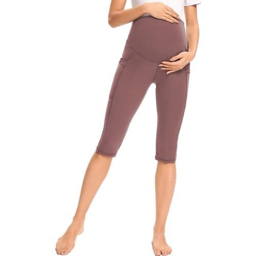 Summer Pregnancy Mama Clothing Womens Yoga Maternity Pants for Women with Pockets High Waisted Workout Pants for Women Leggings