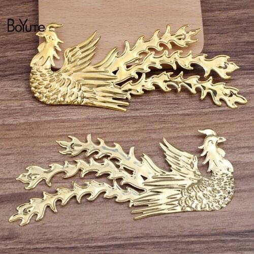 BoYuTe (5 Pieces/Lot) 49*130MM Metal Iron Stamping Plate Phoenix DIY Handmade Jewelry Making Materials