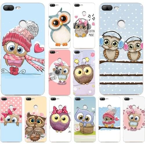 172H Cute Owl Hearts Lover Christmas Soft Silicone Tpu Cover phone Case for huawei Honor 9 Lite 10 p 9 10 lite