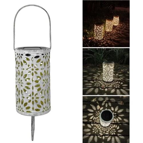 Outdoor Waterproof Solar Lantern Garden Cylindrical Chrysanthemum Decor LED Lamp