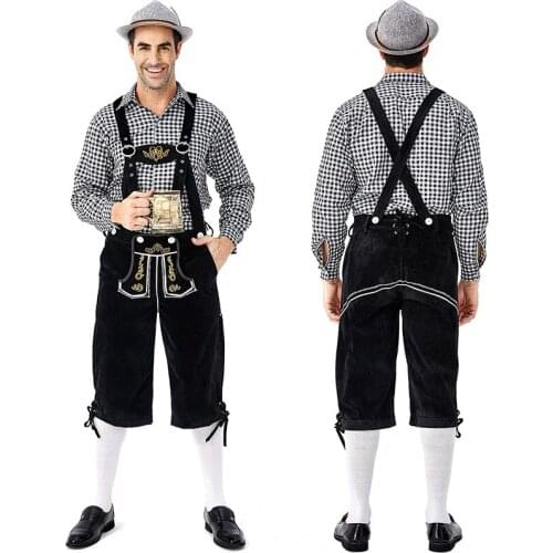 German traditional Grey Oktoberfest couple costumes European and American bar overalls Alpine costumes adult women
