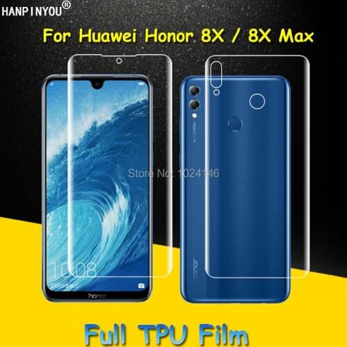 Front / Back Full Coverage Clear Soft TPU Film Screen Protector For Huawei Honor 8X / 8X Max, Cover Curved Parts (Not Glass)