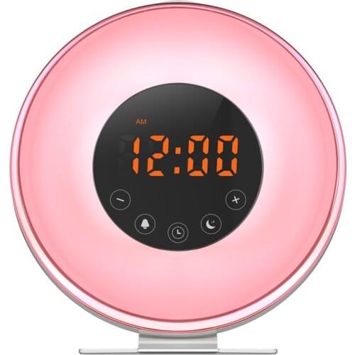 LED Bedside lamp Touch Control RGB color atmosphere USB Charger alarm clock Sunrise Wake Up Lamp Light