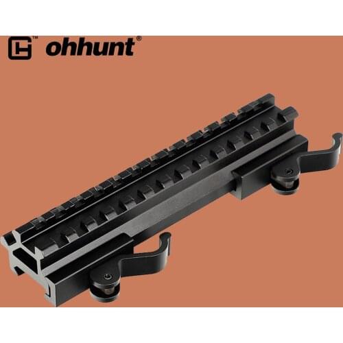 Ohhunt Tactical Riser Mount Quick Detach Double Rail Mount Adapter Picatinny Weaver Rail Integral QD Lever Lock System for Rifle