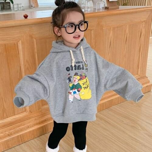 Girls' Hoodies Sweatshirts Kids Underwear 2021 Sweetheart Plus Velvet Thicken Warm Winter Autumn Cotton Tops Fleece Childrens C