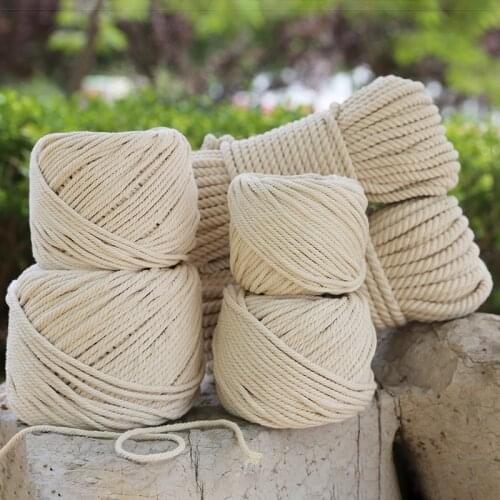 Natural Beige Soft Cotton Cord Rope Craft Macrame Artisan String For Handmade DIY Handmade Tying Thread Cord Rope 1mm*100m