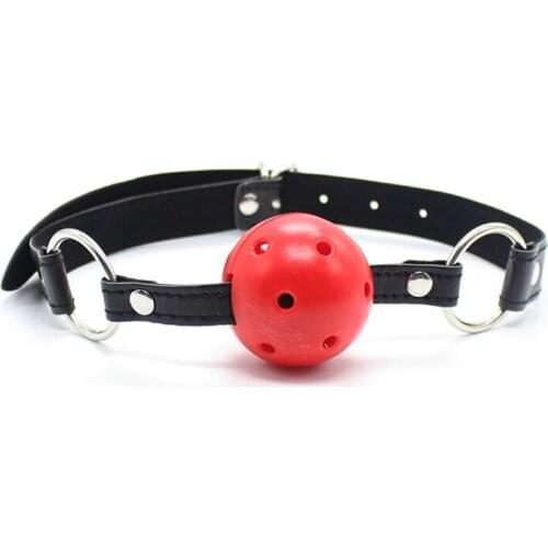 Adult Games Open Mouth Gag Ball for Women Couples PU Leather Mouth Gag slave Oral Fixation Stuffed Flirting SM Sex Toys for Men