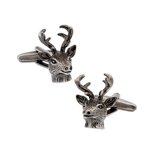 Animal Series Black Old Deer Head Cufflinks Fun Sleeve Nails French Button Men and Women Gifts Mens Accessories 2019
