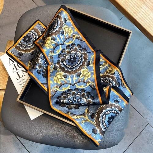Floral Print Brand Scarf Women Design Silk Scarf Bag Scarves Fashion Headband Wrist Towel Foulard Neckerchief For Ladies SJ492