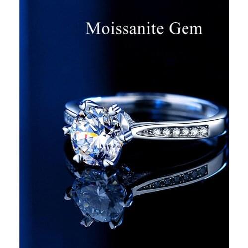 Women Silver Ring Moissanite Zircon 925 Sterling Silver Ring for Women Couple Wedding Rings Bride Jewelry Accessories Gift