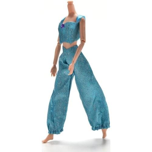 1 Set fashion Cross Top with Wide Leg pants For Barbie Dolls Clothing high quality