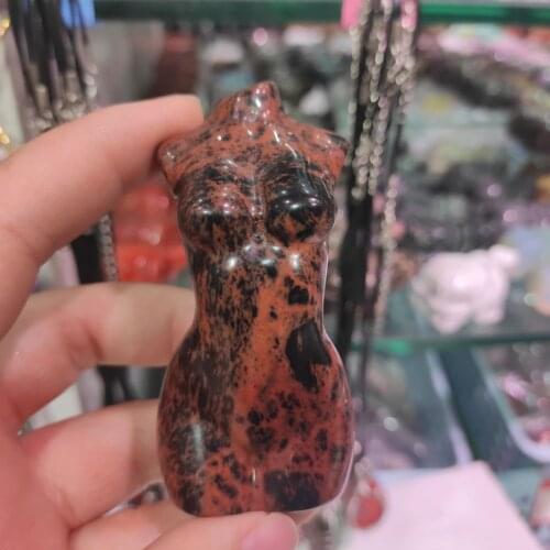 1pc 80-100g Natural Red Obsidian Female Model Statue HandPolished Home Office Reiki Energy Decoration Products