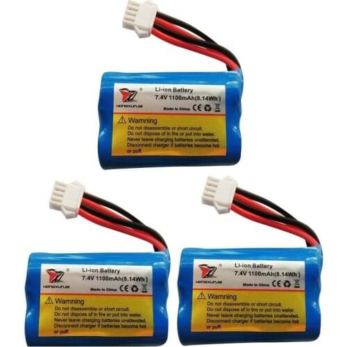 2S Li-ion battery 7.4V 1100mAh 18500 8.14wh For Hj808 UDI 001 UDI001 HQ960 Remote control Boat BATTERY With SM-4P Plug