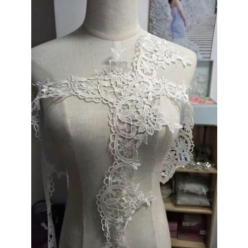 5 Yards New Hot Scallop Venice Lace Trim Embroidery Floral Lace Fabric Trimming Sewing For Bridal Veil