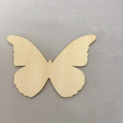 50 pcs Wooden Butterfly Shape Ornaments Craft Hanging Tag Decoration Gift Decoupage