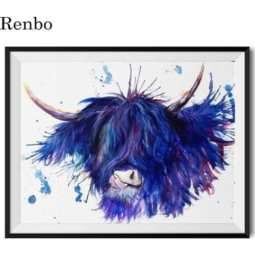 DIY Diamond Painting Highland cattle Diamond Embroidery New square round Stones Diamond Mosaic beads Cross Stitch kits wall art