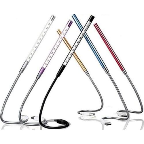 USB Aluminum 10 Lights Usb New Gifts Led Lights Computer Lights Night Light Ultra Bright Flexible Metal USB LED Desk Lamp
