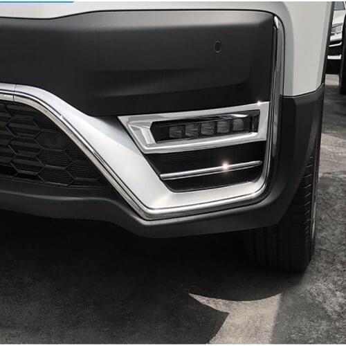 Car Styling For Honda CR-V CRV 2021 Chrome Front Fog Light Lamp Foglight Cover Trim Decoration Frame Exterior Accessories
