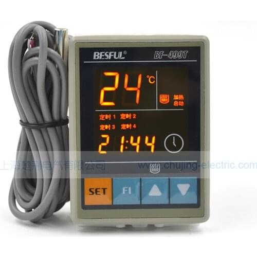 BESFUL thermostat AC 90-250V ,50Hz/60Hz set 4 times -10 ~99 degree BF-499T temperature controller with temperature sensor