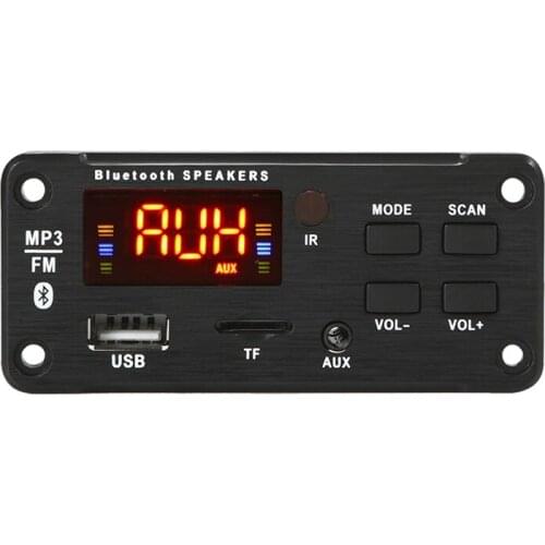 DC12V Wireless Bluetooth MP3 WMA USB/SD/FM/AUX Decoder Board Plate Audio Module Color Screen MP3 Player for Car Accessories