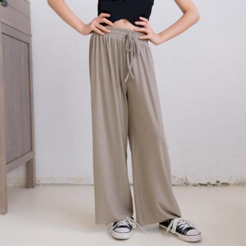 2020 Summer Autumn Kids Girls Wide Leg Pants Solid Color Toddler Teenager Children Clothing Kids Trousers 6 8 10 12 14 Years