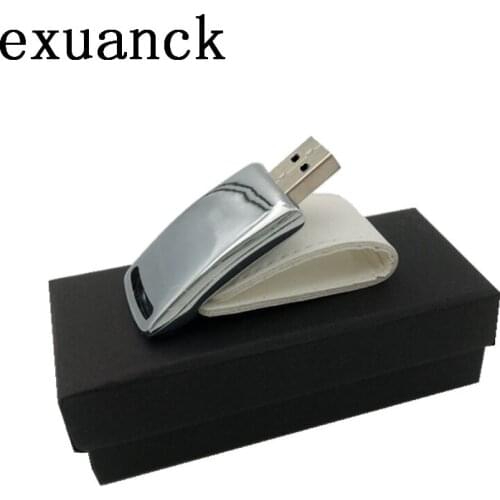 Exuanck Custom Logo Leather Usb Memorys 4GB 8GB 16GB 32GB usb 2.0 Flash Drive Pen Drive Gift Films / Wedding Photography