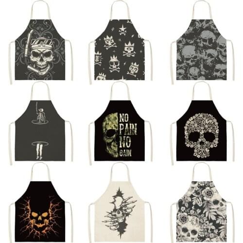 Horror skull pattern Kitchen apron Apron Apron for kitchen cooking accessories kitchen accessories aprons for women kids apron