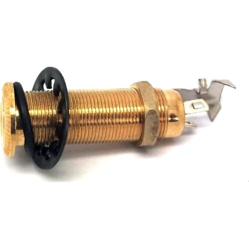 6.35mm 1/4" Brass Threaded Cylinder Bass Guitar jack Pickup Output Input Plug Socket Gold or Acoustic Electric Guitar Bass