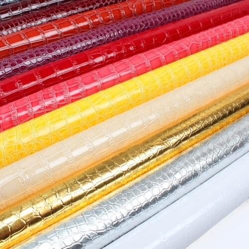 PVC artificial luggage leather factory direct home decoration leather synthetic leather with alligator couro crocodile fabric