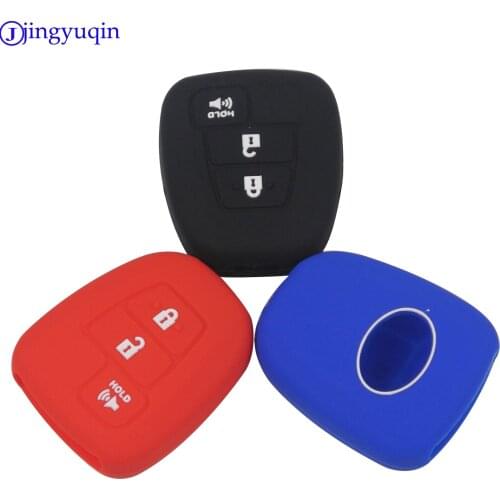 Jingyuqin 3 Buttons Car Key Fob Silicone Case for Toyota Prius C/Tacoma/RV-4/Highlander key Rubber Cover Holder