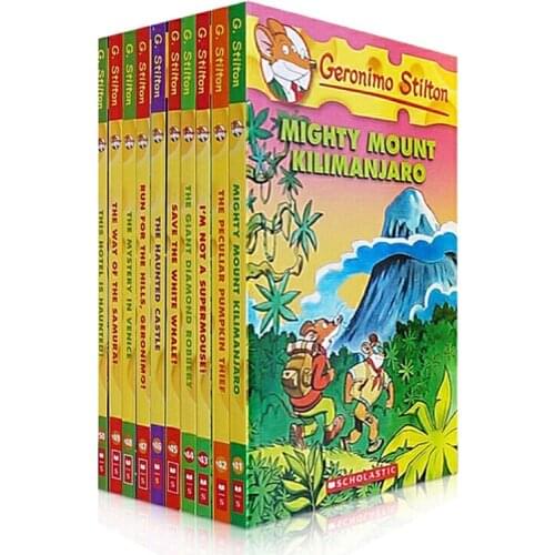 10 Books Geronimo Stilton 41-50 Kids Children Color Picture Adventure Novel Manga Comic Story English Chapter Book Age 5 and up