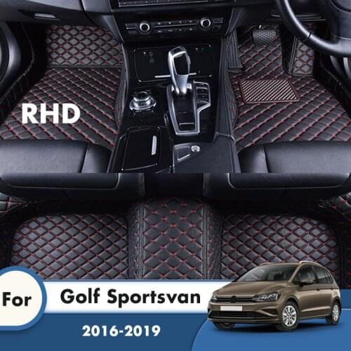 RHD Carpets For Golf Sportsvan 2019 2018 2017 2016 Car Floor Mats Waterproof Rugs Auto Interior Accessories For Volkswagen VW