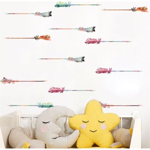 BalleenShiny Creative Arrow Wall Sticker Childrens Baby Room Decoration Self-adhesive Paper Room Decoration Wall Sticker