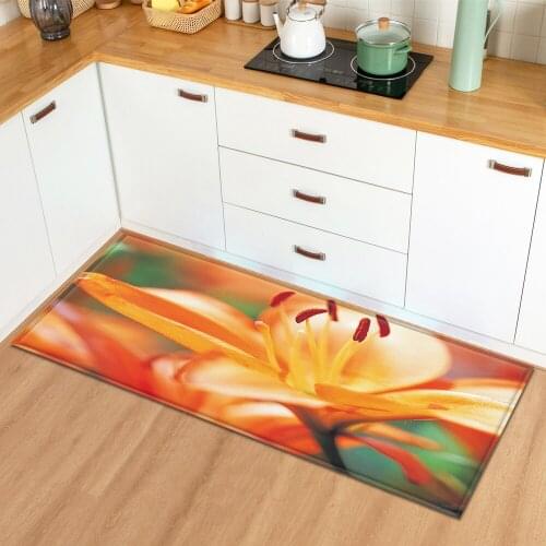 Kitchen Rug Home Hallway Entrance Doormat Bedroom Children Decoration Carpet Flower Pattern Bathroom Balcony Anti-Slip Floor Mat