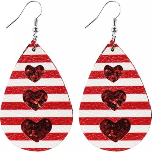 Fashion Vintage Leopard Print Earrings For Women Girl Water Drop Leather Dangle Earrings Valentines Day Gift Jewelry