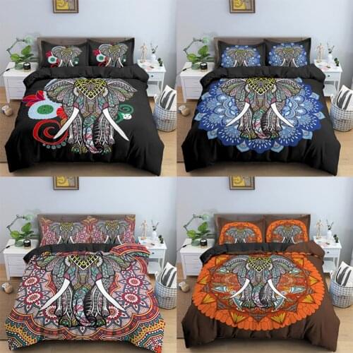 Cartoon 3D Elephant Bedding Set Duvet Cover Set Queen King Home Textile Bedroom Decor Animal Comforter Quilt Cover Bedclothes