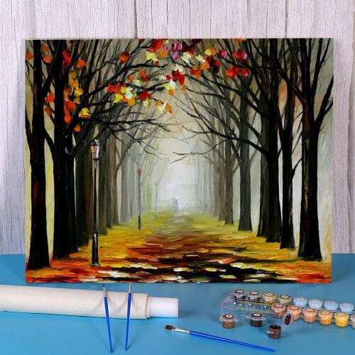 Almost Winter Paint By Numbers Kit Oil Paints 50*70 Oil Painting Loft Wall Picture Crafts For Adults For Wholesale