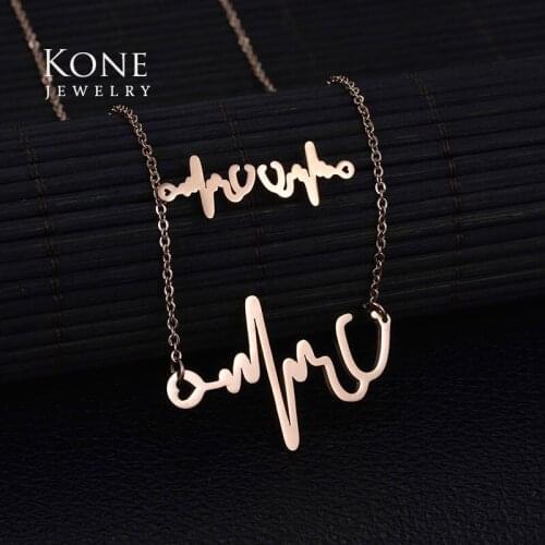 Listen Your Voice Stethoscope Medical Jewelry Set Stainless Steel Necklace Earring For Women Wedding Sister Gift