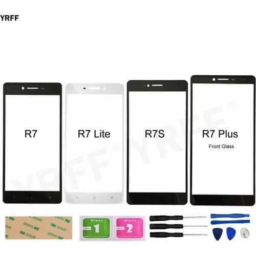 For Oppo R7 Lite Front Glass Panel For Oppo R7S R7 Plus (No Touch Screen) Outer Glass Cover R7kf R7sf R7f Repair Assembly Parts