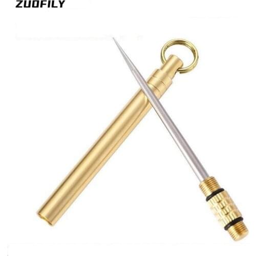 Outdoor EDC Portable Multifunctional Titanium Toothpick Fruit Fork Camping Survival Toothpick Tube Accessory Self Defense Weapon