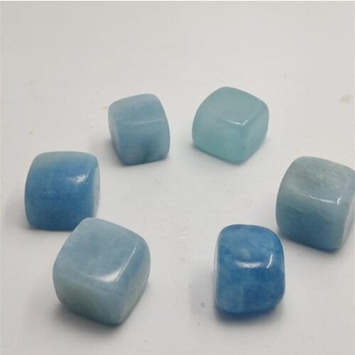 Natural Aquamarine Crystal Tumbled Cube Stones Gemstone Mineral Specimen Natural Stone Crystal Feng Shui Health Healing Crystal