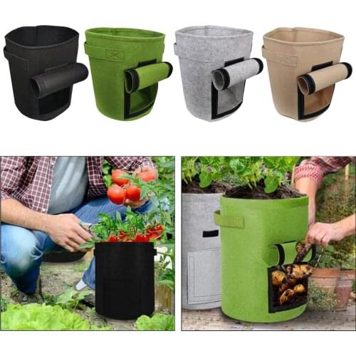 Plant Growth Bag Potato Vegetable Planting Bag with Harvest Window and Handle Reusable Garden Grow Bag Pot home garden