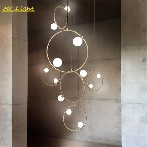 Nordic Ring Glass Pendant Lights Lighting Modern Living Room Bedroom Luxury Pendent Lamp Cafe Kitchen Hanging Lamps Luminaries