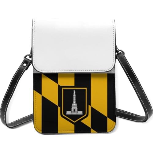 Flag Shoulder Bag Streetwear Leather Mobile Phone Bag Student Fashion Vintage Bags