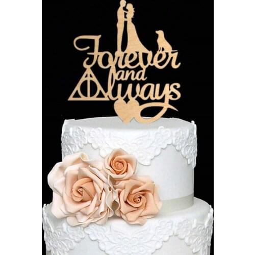 Wedding Cake Topper Forever And Always Couple Silhouette With Dog Cake Topper for Wedding Decoration
