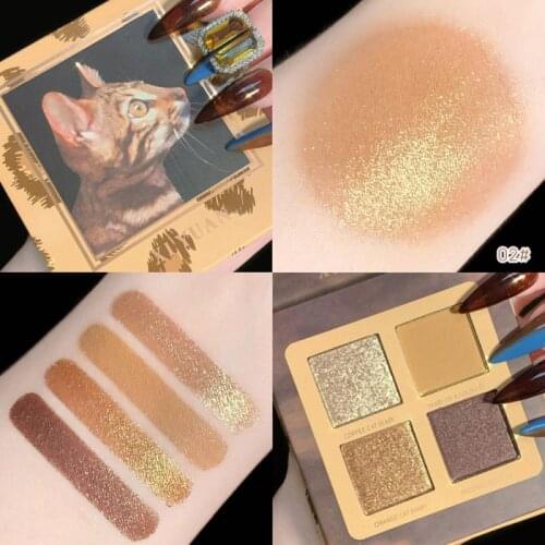 4Colors Eyeshadow Fashion Pallete Matte Smoky Eye Shadow Waterproof Glitter Long Lasting Shiny Easy To Wear Brighten TSLM2